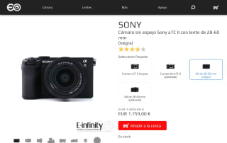 Sony A7C con lente 28-60 mm por 1.759,00€