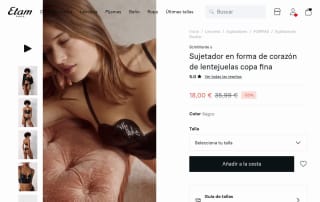 Sujetador copa fina forma corazón lentejuelas por 18€