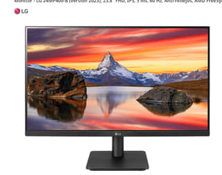LG 24MP400-B (versión 2023), 23.8" FHD por 81,82€