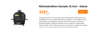Kitchenbrothers Kamado 16 Inch - Deluxe voor €219 bij de AH