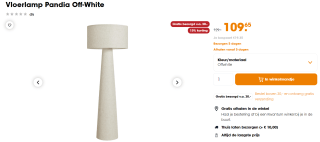 Vloerlamp Pandia Off-White voor €109,65 bij Kwantum