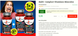 Multi+ Compleet Vitaminen Mineralen 1+2 gratis bij Lucovitaal
