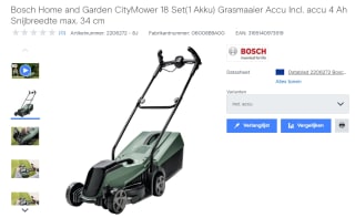 Bosch CityMower 18-300 Accu grasmaaier - Met 1 x 18 V accu en lader voor €219,99