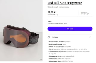 Gafas de Esqui Red Bull SPECT Eyewear por 27€