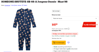 SOMEONE Jongens Voetbal Onesie (maat 98) voor €10,50 bij Bol
