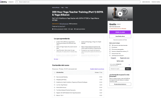 Formación profesores de yoga 200 horas Parte 1 GOYA y Yoga Alliance Gratis con Udemy