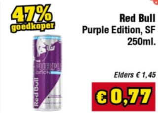 Red Bull Purple Edition voor €0,77 bij Budgetfood