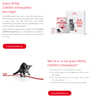 Gratis kitten pakket van Royal Canin