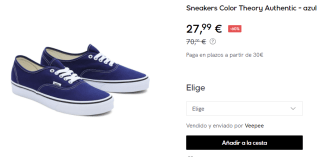 Calzado Vans desde solo 14,99€