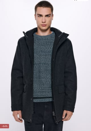 Parka efecto lana Springfield con capucha por solo 39,99€