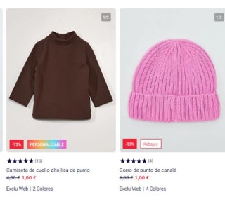 Remate final ropa desde 1€ en kiabi para toda la familia