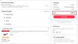 Sannuo Sinocare-medidor de glucosa en sangre Safe ACCU2 por 12,01€