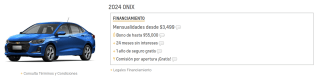 Chevrolet Onix 2024 a 24MSI por $295,400