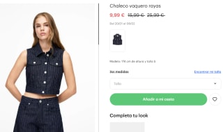Chaleco vaquero rayas para Mujer por 9.99€
