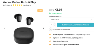 Xiaomi, Redmi Buds 6 Play IPX4 Bluetooth voor €8,95 via Techpunt