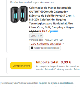 Pack 2 Calentadores de Manos Recargable por 9,99€