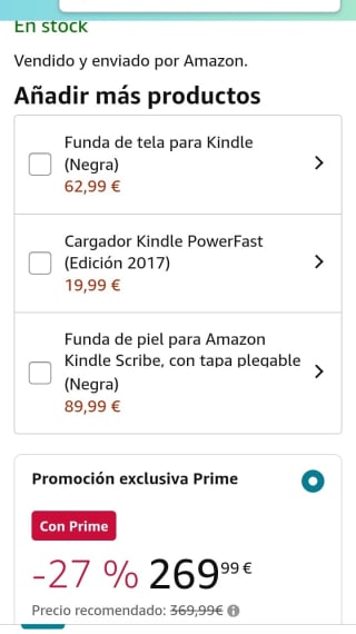 Kindle Scribe por 269,99€.