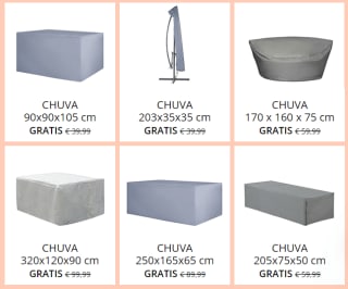 Gratis regenhoes bij besteding vanaf €300 bij Beliani