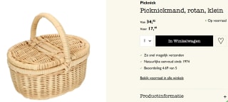 Rotan picknickmand voor €17,48 bij Dille&Kamimlle