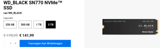 WD Black SN770 2TB M.2 SSD voor €141,99 bij Western Digital