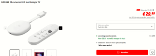 GOOGLE Chromecast HD met Google TV voor €29,99 bij de MediaMarkt