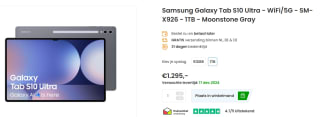 Samsung Galaxy Tab S10 Ultra 5G 1TB tablet voor €1295 bij Phonemarket