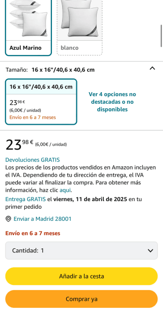 4 Rellenos de Cojin Utopia Bedding por solo 23,98€