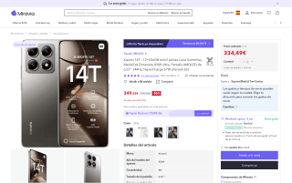 Xiaomi 14T móvil 12GB RAM 256GB almacenamiento por 334,49€