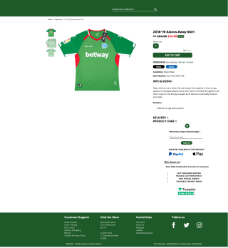 Camiseta 2a Equipación Alavés 18-19 por solo 16€