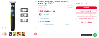 Philips Oneblade Recorta Perfila y Afeita por $519 en Sears
