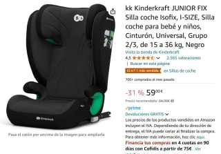 Silla coche Isofix, I-SIZE kk Kinderkraft JUNIOR FIX por 59€