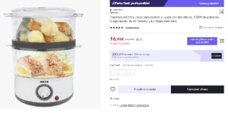 Vaporera eléctrica Jocca para cocinar al vapor con dos alturas por 11.83€