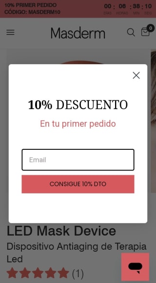 -10% por suscribirnos a Newsletter de Masderm.