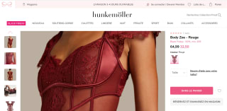 Body Hunkemöller Zoe - Rouge à 32,50€