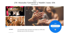Entradas para Musicales "Cenicienta" y "Aladdín" entresemana desde 27€