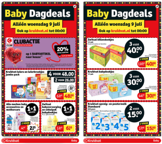 Babydagdeals Kruidvat 20% korting en andere aanbiedingen