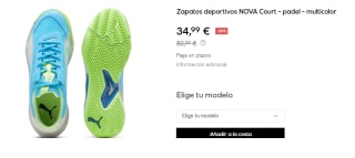 Zapatillas de Pádel de Hombre Puma NOVA Court Luminous por 34.99€