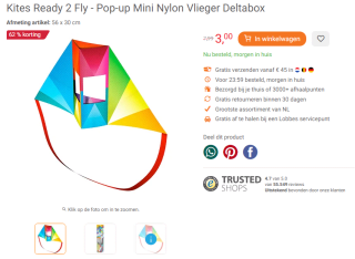 Tot 75% korting op heel veel vliegers van Eolo Toys bij Lobbes