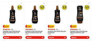 Australian Gold zonbescherming 1+1 gratis bij Kruidvat