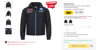 SSC Napoli EA7 Emporio Armani Chaqueta por 26,54€