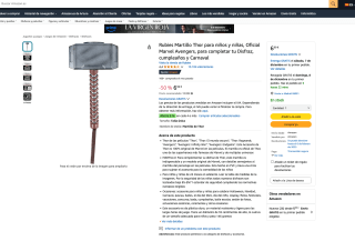 Martillo Thor para niños Oficial Marvel Avengers por solo 6,99€