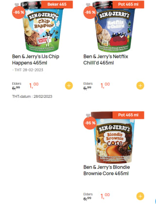 3 soorten Ben & Jerry's voor €0,99 bij Butlon