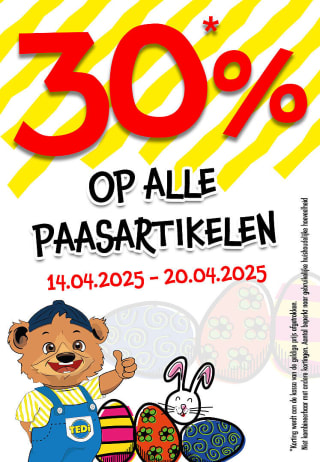 30% korting op paasartikelen bij TEDi