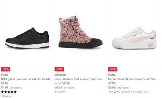 Tot 30% korting op kids schoenen van Puma, Tommy Hilfiger, Replay, Calvin Klein en meer bij Kleertjes.com