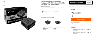 Fuente Alimentación Thermaltake Toughpower PF3 TT Premium Edition PCIe 5.0 850W 80 Plus Platinum por 40,82€