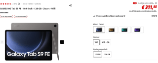 SAMSUNG Tab S9 FE - 10.9 inch - 128 GB - Zwart - Wifi voor €311,55 bij de MediaMarkt