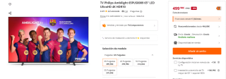 TV Philips Ambilight 65PUS8009 65“ LED UltraHD 4K HDR10 por 499,98€