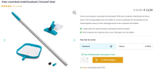 Intex Zwembad Onderhoudsset voor €12,50 bij Zwembadgigant