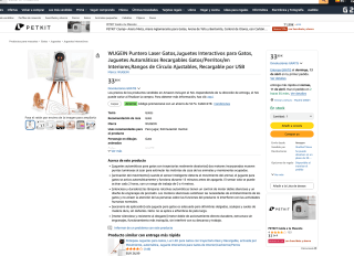 Juguete Interactivo para Gatos Robot Laser WUGEIN por solo 16,90€