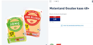Molenland Goudse kaas jong of jong belegen 740 - 780 g voor €3,99 bij de Aldi